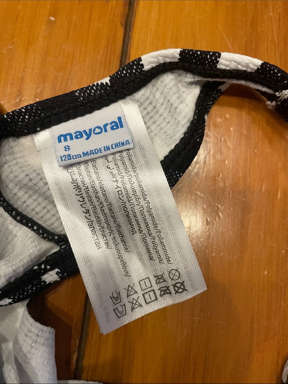 Mayoral Black & White Gingham Ruffle Two-Piece Swim Set